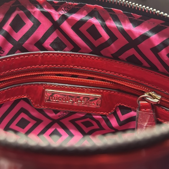 Nicole Lee pink red studded rhinestone fashion purse with missing strap - Picture 7 of 9